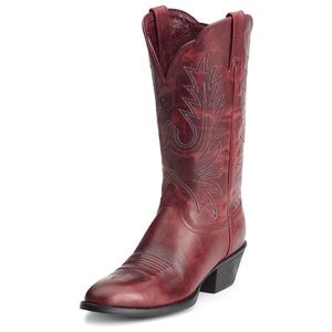 ARIAT HERITAGE DISTRESSED RED LEATHER COWBOY BOOTS